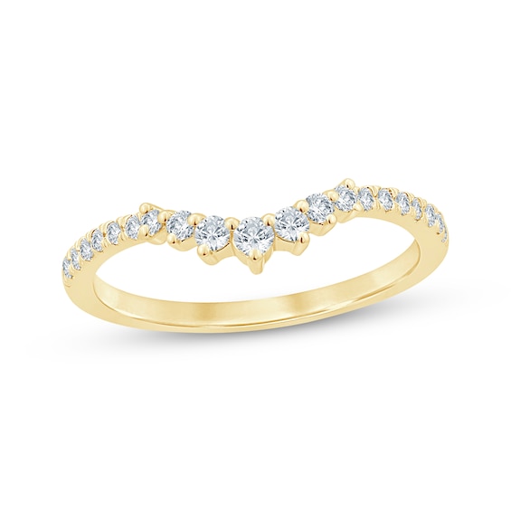 Now + Forever Diamond Graduated Contour Anniversary Ring 1/4 ct tw 14K Yellow Gold