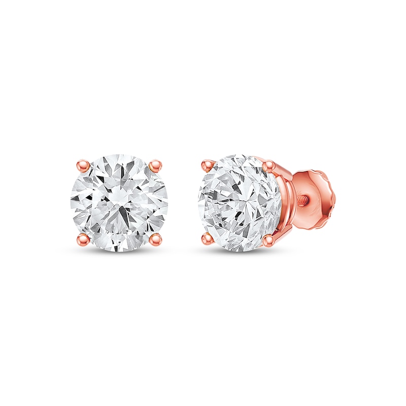 Main Image 1 of KAY Lab-Grown Diamonds Certified Round-Cut Solitaire Stud Earrings 4 ct tw 14K Rose Gold (F/VS2)