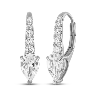 Neil Lane Artistry Certified Pear-Shaped & Round-Cut Lab-Grown Diamond Earrings 1-1/2 ct tw 14K White Gold
