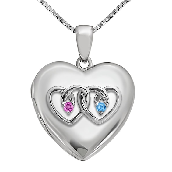 Birthstone Couple's Locket Necklace