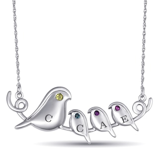 Birthstone Family & Mother's Necklace (2-4 Stones and Lines)