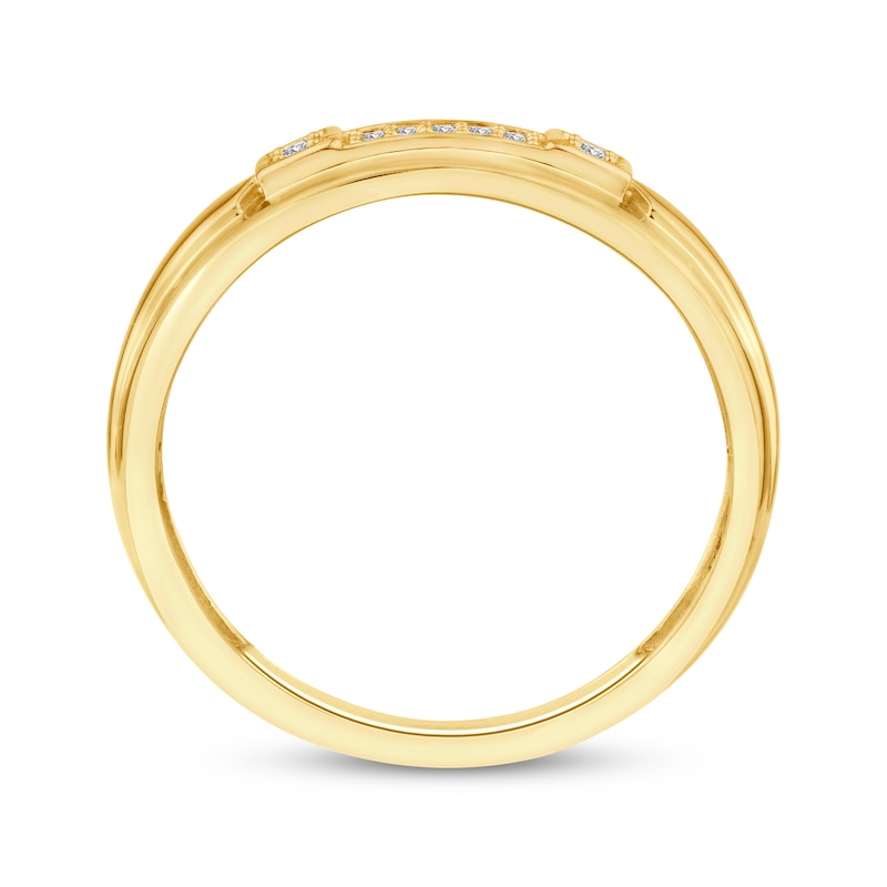 Main Image 3 of Now + Forever Men's Diamond Wedding Band 1/10 ct tw 10K Yellow Gold