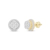 Thumbnail Image 0 of Men's Multi-Diamond Chain Link Accent Circle Stud Earrings 1 ct tw 10K Yellow Gold