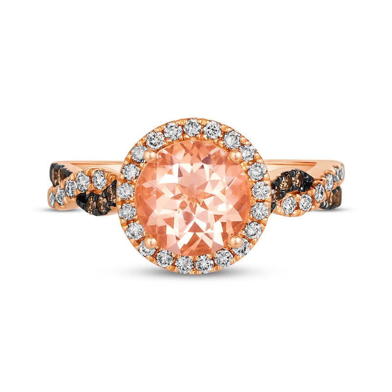 Le Vian Chocolate Twist Morganite Ring 3/8 ct tw Diamonds 14K Strawberry Gold