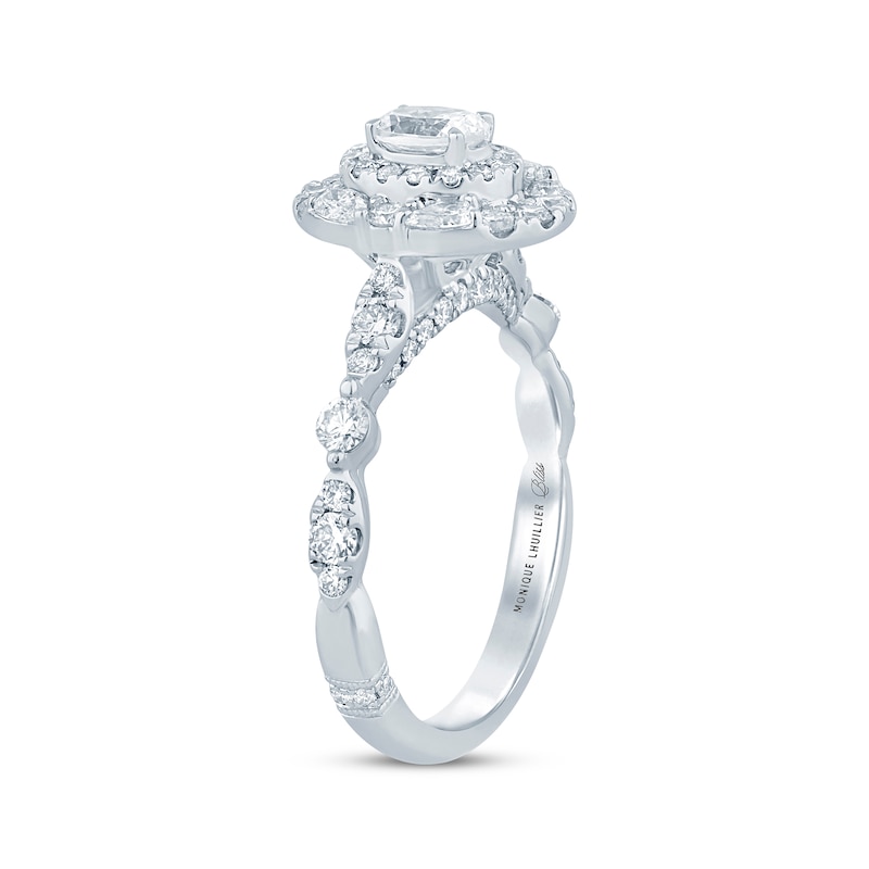 Monique Lhuillier Bliss Oval-Cut Diamond Engagement Ring 1-1/5 ct tw 18K White Gold