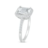 Thumbnail Image 2 of Emerald & Round-Cut White Lab-Created Sapphire &quot;Vacation&quot; Ring Sterling Silver