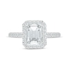 Thumbnail Image 4 of Emerald & Round-Cut White Lab-Created Sapphire &quot;Vacation&quot; Ring Sterling Silver