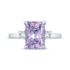 Monique Lhuillier Bliss Radiant-Cut Light Amethyst & Diamond Engagement Ring 1/4 ct tw 14K White Gold