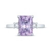 Thumbnail Image 4 of Monique Lhuillier Bliss Radiant-Cut Light Amethyst & Diamond Engagement Ring 1/4 ct tw 14K White Gold