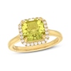 Monique Lhuillier Bliss Square Emerald-Cut Yellow Quartz & Diamond Frame Engagement Ring 1/4 ct tw 14K Yellow Gold