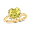 Thumbnail Image 0 of Monique Lhuillier Bliss Square Emerald-Cut Yellow Quartz & Diamond Frame Engagement Ring 1/4 ct tw 14K Yellow Gold