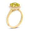 Thumbnail Image 1 of Monique Lhuillier Bliss Square Emerald-Cut Yellow Quartz & Diamond Frame Engagement Ring 1/4 ct tw 14K Yellow Gold