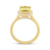 Monique Lhuillier Bliss Square Emerald-Cut Yellow Quartz & Diamond Frame Engagement Ring 1/4 ct tw 14K Yellow Gold