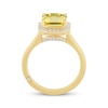 Monique Lhuillier Bliss Square Emerald-Cut Yellow Quartz & Diamond Frame Engagement Ring 1/4 ct tw 14K Yellow Gold