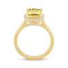 Thumbnail Image 2 of Monique Lhuillier Bliss Square Emerald-Cut Yellow Quartz & Diamond Frame Engagement Ring 1/4 ct tw 14K Yellow Gold