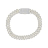 Thumbnail Image 1 of Men's Baguette-Cut Diamond Curb Chain Bracelet 3-1/2 ct tw 10K Yellow Gold 8.5&quot;