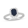 Thumbnail Image 0 of Neil Lane Emerald-Cut Natural Blue Sapphire & Diamond Engagement Ring 1/2 ct tw 14K White Gold