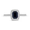 Thumbnail Image 2 of Neil Lane Emerald-Cut Natural Blue Sapphire & Diamond Engagement Ring 1/2 ct tw 14K White Gold