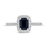 Thumbnail Image 6 of Neil Lane Emerald-Cut Natural Blue Sapphire & Diamond Engagement Ring 1/2 ct tw 14K White Gold