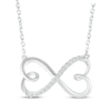 Thumbnail Image 1 of Diamond Infinity Hearts Butterfly Necklace 1/10 ct tw Sterling Silver 18"