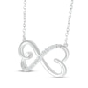 Thumbnail Image 2 of Diamond Infinity Hearts Butterfly Necklace 1/10 ct tw Sterling Silver 18"