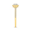 Thumbnail Image 2 of Lab-Grown Diamonds Round-Cut Cushion Frame Engagement Ring 3/4 ct tw 14K Two-Tone Gold