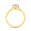 Thumbnail Image 3 of Lab-Grown Diamonds Round-Cut Cushion Frame Engagement Ring 3/4 ct tw 14K Two-Tone Gold