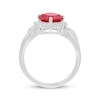 Thumbnail Image 3 of Cushion-Cut Lab-Created Ruby & White Lab-Created Sapphire Ring Sterling Silver