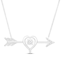 Unstoppable Love Diamond Arrow Necklace 1/8 ct tw 10K White Gold 19"