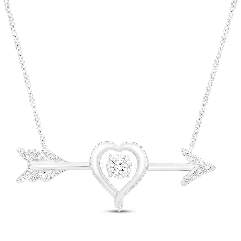 Unstoppable Love Diamond Arrow Necklace 1/8 ct tw 10K White Gold 19"