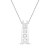 Thumbnail Image 1 of Diamond Ladder Necklace 1/2 ct tw 10K White Gold 18"