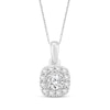 Thumbnail Image 1 of Diamond Cushion-Shaped Halo Necklace 1/2 ct tw 10K White Gold 18&quot;