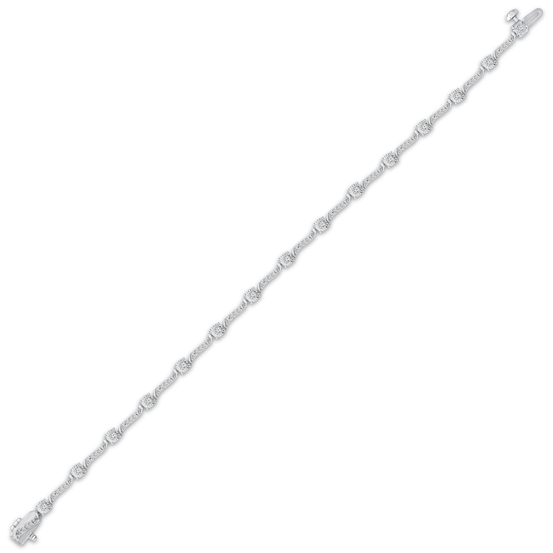 Main Image 2 of Diamond Wavy Link Bracelet 1/2 ct tw Sterling Silver 7&quot;