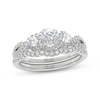Thumbnail Image 1 of THE LEO Prisma Diamond Round-Cut Three-Stone Bridal Set 7/8 ct tw 14K White Gold