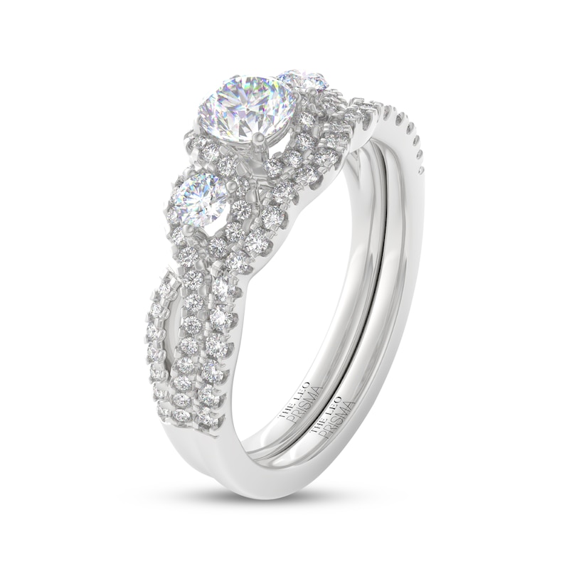 Main Image 2 of THE LEO Prisma Diamond Round-Cut Three-Stone Bridal Set 7/8 ct tw 14K White Gold