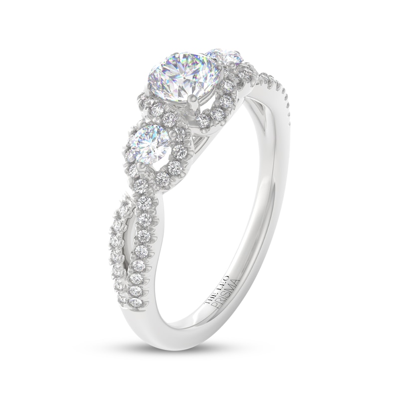 Main Image 5 of THE LEO Prisma Diamond Round-Cut Three-Stone Engagement Ring 3/4 ct tw 14K White Gold