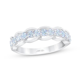 THE LEO First Light Diamond Scalloped Anniversary Ring 3/4 ct tw 14K White Gold
