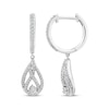 Thumbnail Image 0 of Love Ignited Diamond Flame Dangle Hoop Earrings 1/3 ct tw 10K White Gold