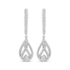 Thumbnail Image 1 of Love Ignited Diamond Flame Dangle Hoop Earrings 1/3 ct tw 10K White Gold