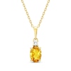 Thumbnail Image 0 of Oval-Cut Citrine & Diamond Necklace 1/20 ct tw 10K Yellow Gold