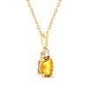 Thumbnail Image 2 of Oval-Cut Citrine & Diamond Necklace 1/20 ct tw 10K Yellow Gold