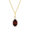 Thumbnail Image 0 of Oval-Cut Garnet & Diamond Necklace 1/20 ct tw 10K Yellow Gold