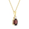 Thumbnail Image 1 of Oval-Cut Garnet & Diamond Necklace 1/20 ct tw 10K Yellow Gold