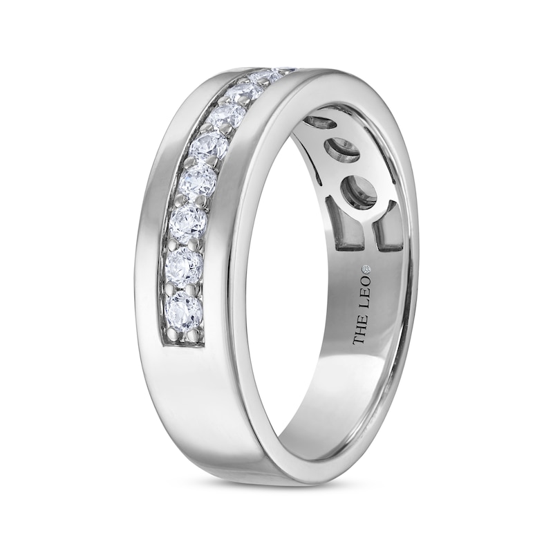 Main Image 2 of Men's THE LEO Diamond Wedding Band 1/2 ct tw 14K White Gold