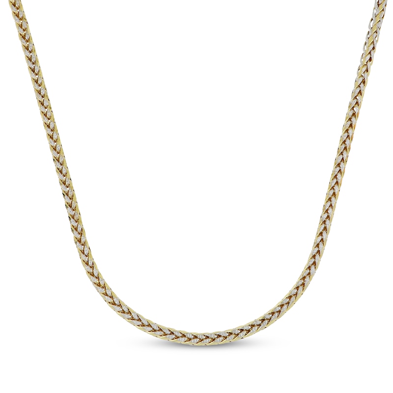 Main Image 1 of Diamond-Cut Wheat Chain Bracelet 3.5mm Hollow 10K Yellow Gold 8.5