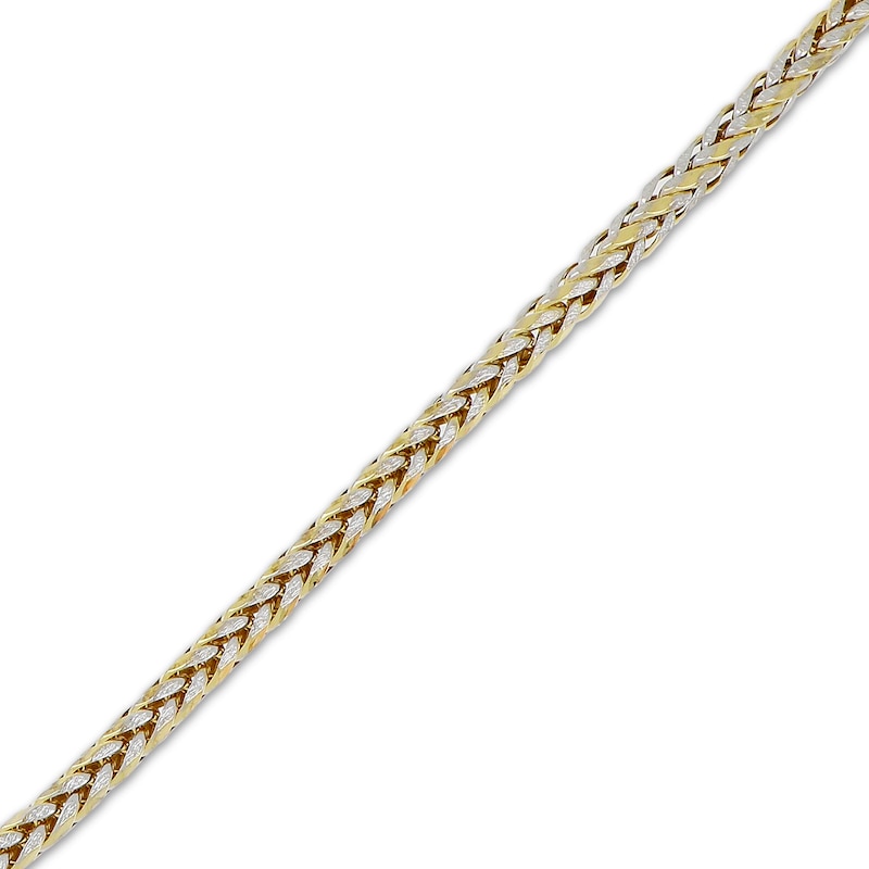 Diamond-Cut Hollow Wheat Chain Bracelet 3.5mm 10K Yellow Gold 8.5