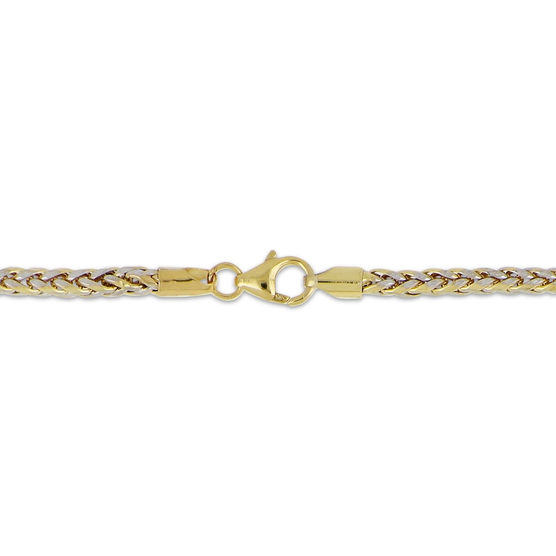 Diamond-Cut Hollow Wheat Chain Bracelet 3.5mm 10K Yellow Gold 8.5