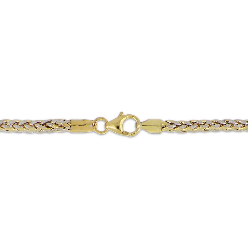 Main Image 4 of Diamond-Cut Wheat Chain Bracelet 3.5mm Hollow 10K Yellow Gold 8.5