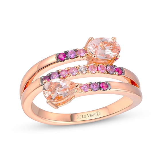Le Vian Good Karma Morganite & Pink Sapphire Ombré Coil Ring 14K Strawberry Gold