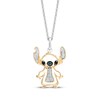 Thumbnail Image 1 of Disney Treasures Lilo & Stitch London Blue Topaz & Diamond Necklace 1/15 ct tw Sterling Silver & 10K Yellow Gold 19&quot;
